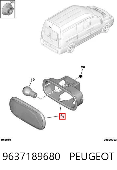 Sinal de parada traseiro adicional Citroen Jumpy I BS, BT, BY, BZ ao melhor preço