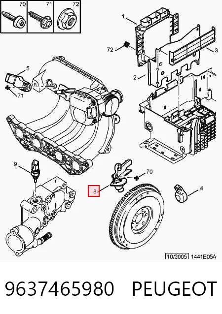 9637465980 Peugeot/Citroen Sensor de posição (de revoluções) de cambota