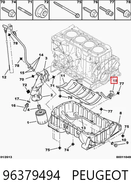 96379494 Peugeot/Citroen Sensor do nível de óleo de motor