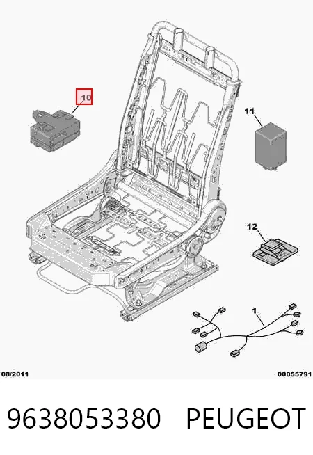 9638053380 Peugeot/Citroen Relê de aquecimento do assento