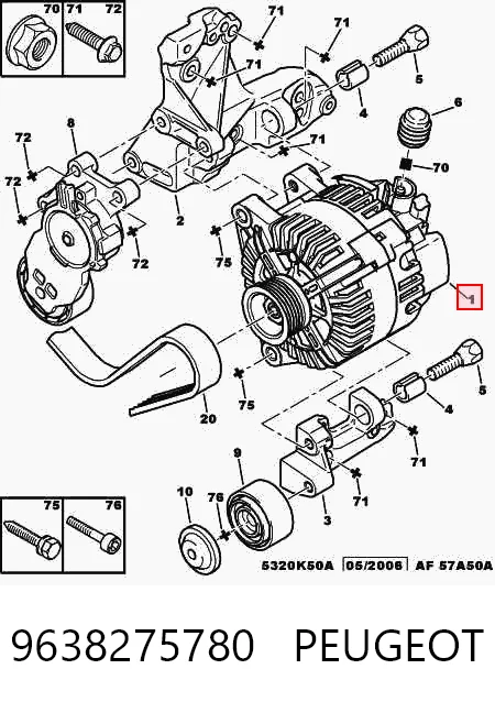 9638275780 Peugeot/Citroen Gerador