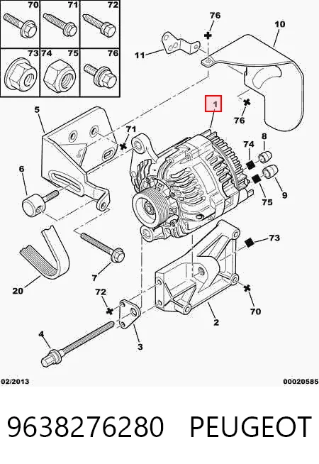 9638276280 Peugeot/Citroen Gerador