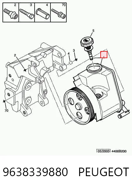 9638339880 Peugeot/Citroen Bomba da Direção hidrâulica assistida