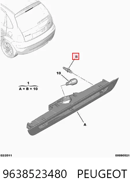 Sinal de parada traseiro adicional para Citroen C3 I FC