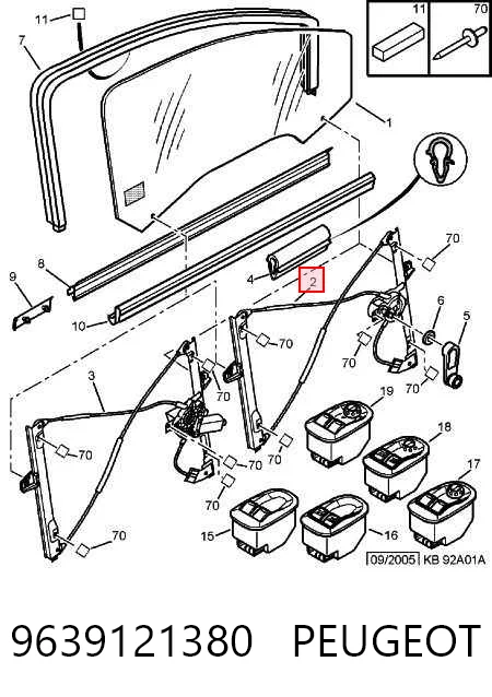 Mecanismo de acionamento de vidro da porta dianteira esquerda Citroen C3 I hatchback (FC) (2002 - 2009) I