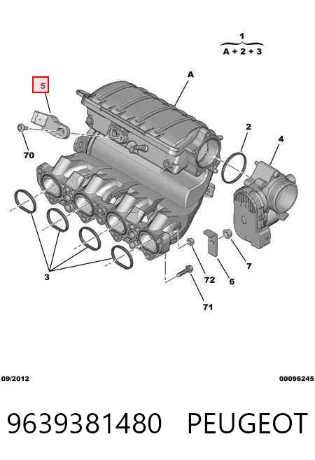 9639381480 Peugeot/Citroen Sensor de pressão no coletor de admissão, MAP