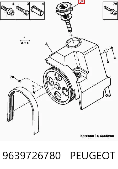 9639726780 Peugeot/Citroen Bomba da Direção hidrâulica assistida