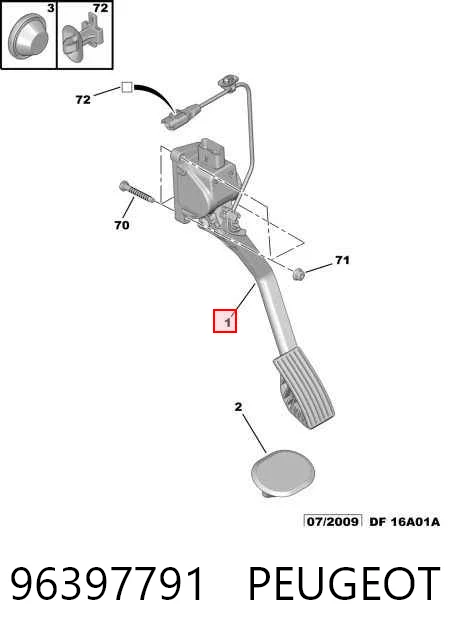  Pedal de gás (de acelerador) Citroen C5 I hatchback (DC) (2001 - 2004) I