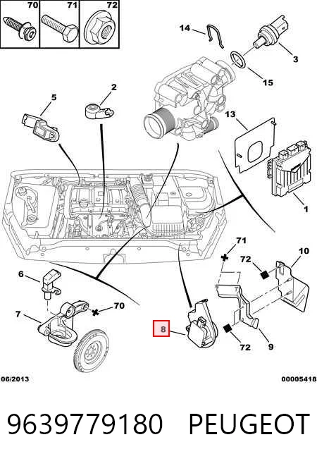 9639779180 Peugeot/Citroen Sensor de posição de pedal de acelerador (de gás)