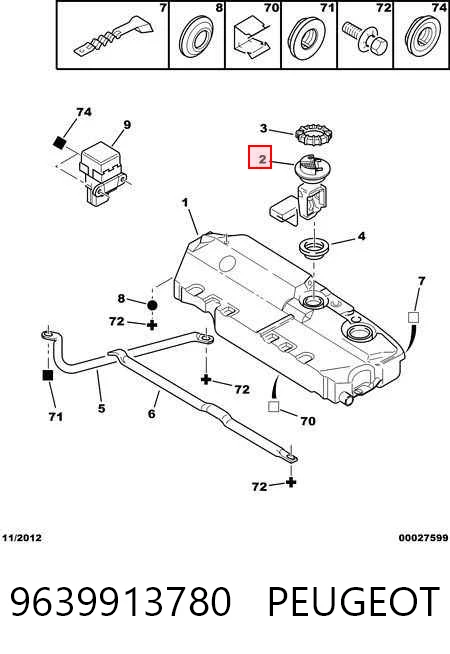 9639913780 Peugeot/Citroen Módulo de bomba de combustível com sensor do nível de combustível