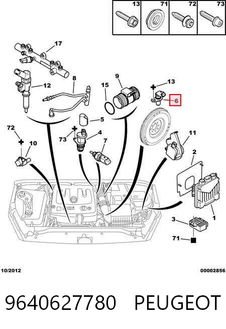 9640627780 Peugeot/Citroen Sensor de posição (de revoluções) de cambota