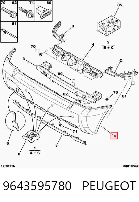  Pára-choque traseiro Citroen C2 hatchback (JM) (2003 - 2008) 