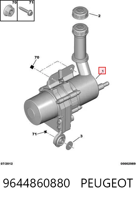9644860880 Peugeot/Citroen Bomba da Direção hidrâulica assistida