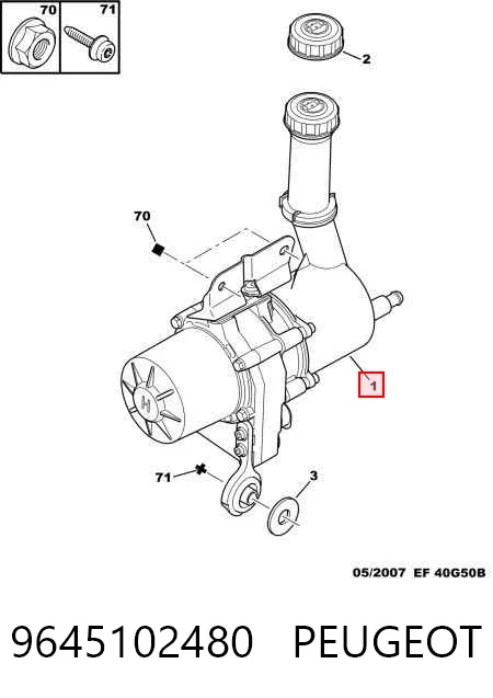 9645102480 Peugeot/Citroen Bomba da Direção hidrâulica assistida