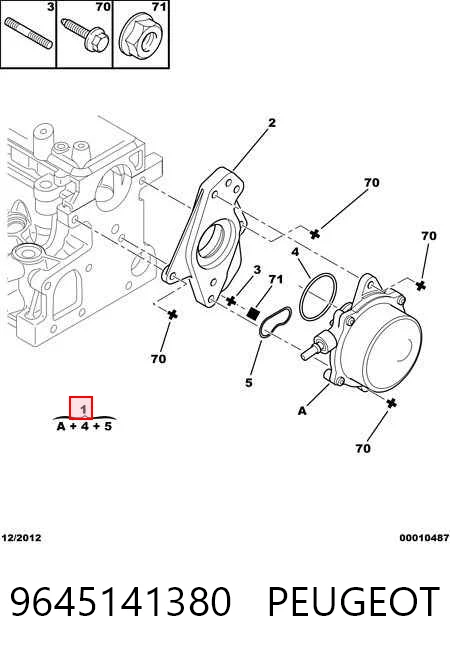 9645141380 Peugeot/Citroen Bomba a vácuo