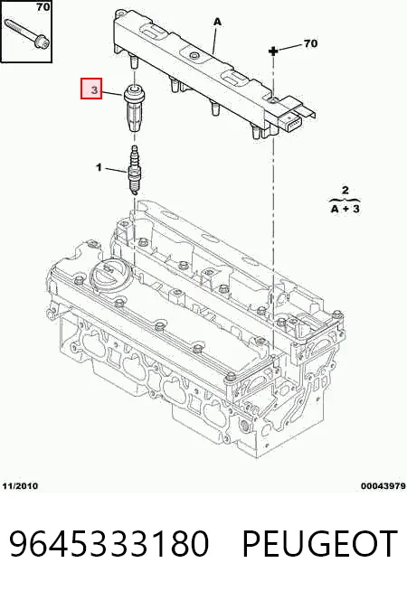9645333180 Peugeot/Citroen Bobina de ignição