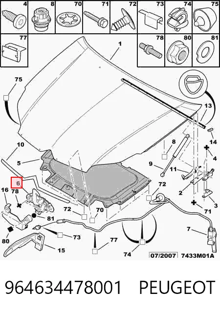 Fecho da capota para Peugeot 407  6D