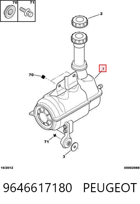 9646617180 Peugeot/Citroen Bomba da Direção hidrâulica assistida