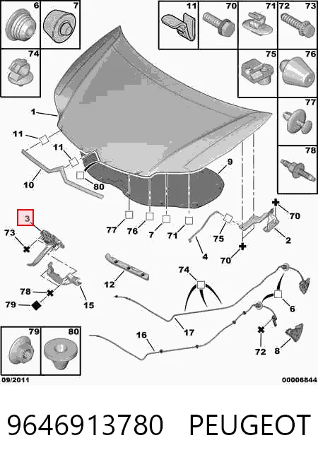 Fecho da capota Citroen C4 I LC