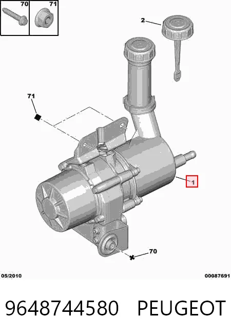 9648744580 Peugeot/Citroen Bomba da Direção hidrâulica assistida