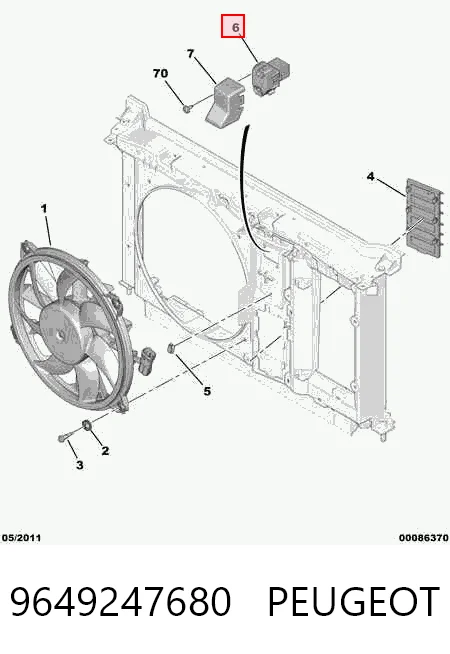 9649247680 Peugeot/Citroen Regulador de revoluções de ventilador de esfriamento (unidade de controlo)