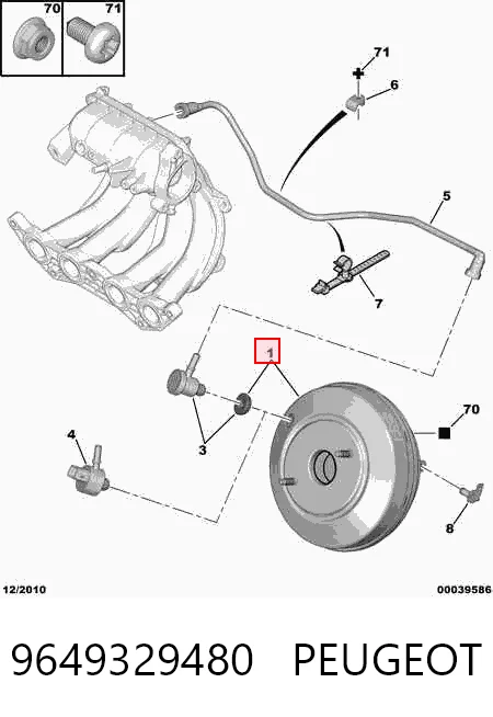  Reforçador dos freios a vácuo Citroen C2 hatchback (JM) (2003 - 2008) 