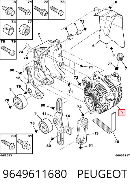 9649611680 Peugeot/Citroen Gerador