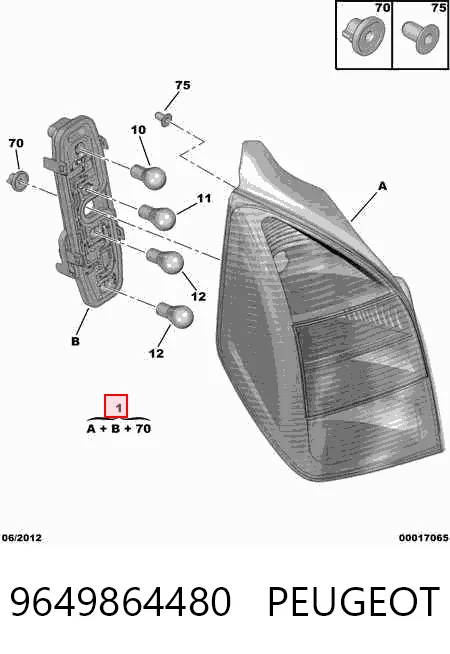 Lanterna traseira direita para Citroen C2  JM