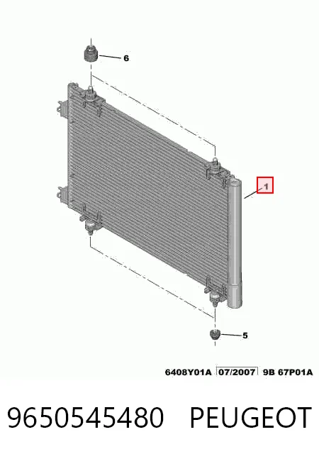 9650545480 Peugeot/Citroen Radiador de aparelho de ar condicionado