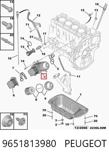 Caixa do filtro de óleo Ford 9656970080 preço, a partir de 37,46 USD