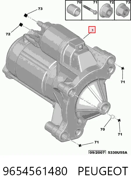 9654561480 Peugeot/Citroen Motor de arranco