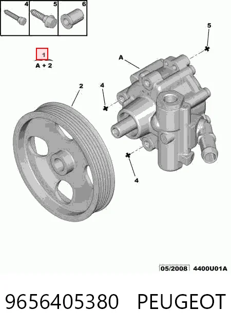 9656405380 Peugeot/Citroen Bomba da Direção hidrâulica assistida