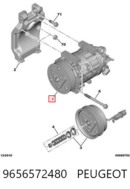 9656572480 Peugeot/Citroen Compressor de aparelho de ar condicionado