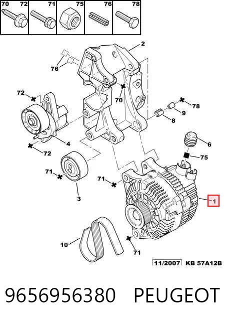 9656956380 Peugeot/Citroen Gerador
