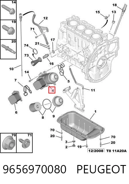 Compre 9656970080 Ford Caixa do filtro de óleo
