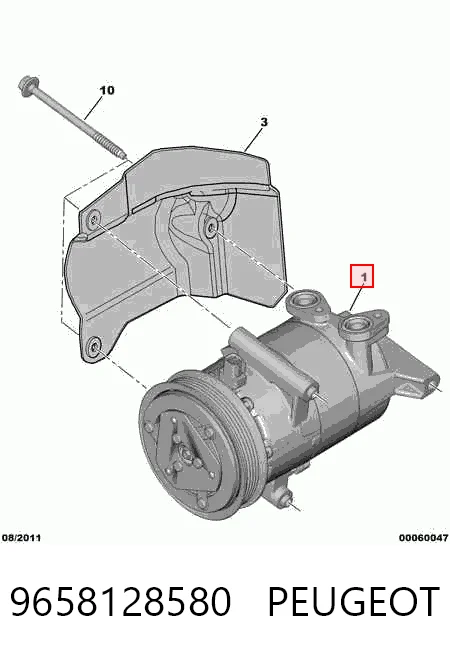 9658128580 Peugeot/Citroen Compressor de aparelho de ar condicionado