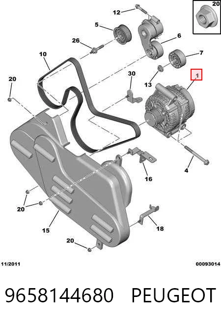 9658144680 Peugeot/Citroen Gerador