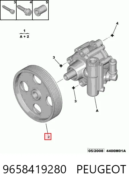 9658419280 Peugeot/Citroen Bomba da Direção hidrâulica assistida