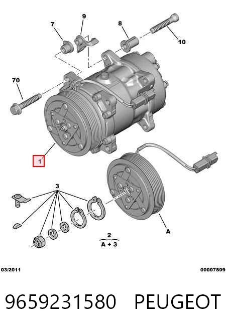 9659231580 Peugeot/Citroen Compressor de aparelho de ar condicionado