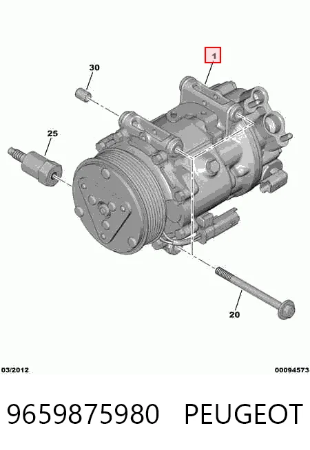 9659875980 Peugeot/Citroen Compressor de aparelho de ar condicionado