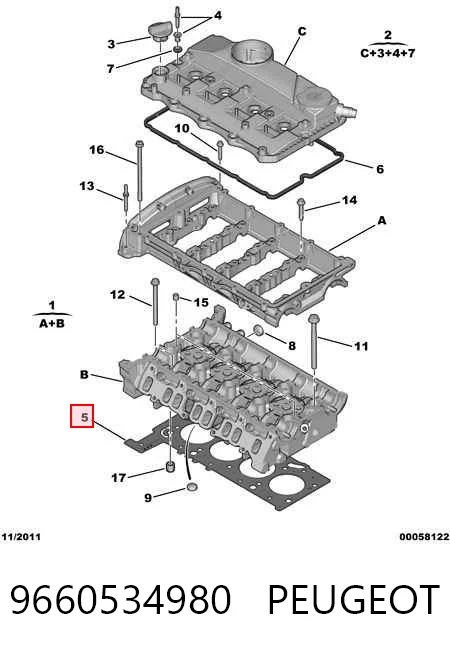 Vedante de cabeça de motor (CBC) 6C1Q6051BC Ford