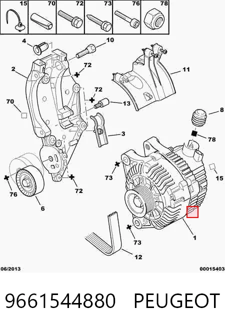 9661544880 Peugeot/Citroen Gerador