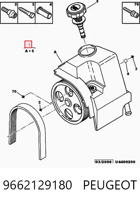 9662129180 Peugeot/Citroen Bomba da Direção hidrâulica assistida