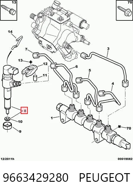 9663429280 Peugeot/Citroen Injetor de injeção de combustível