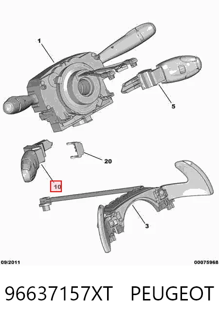 96637157XT Peugeot/Citroen Comutador de controlo de cruzeiro