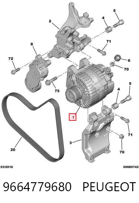 9664779680 Peugeot/Citroen Gerador