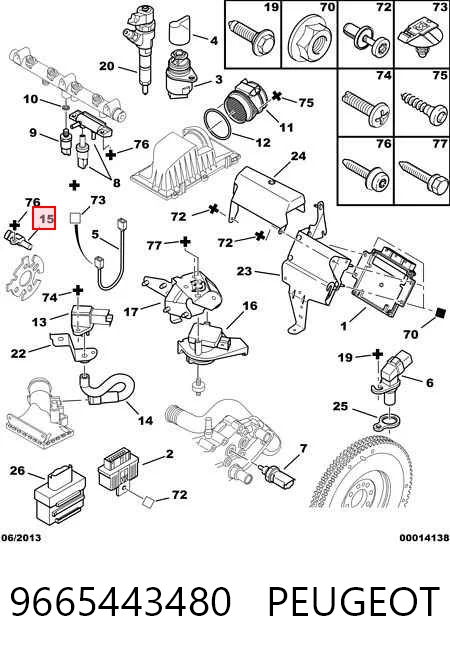 9665443480 Peugeot/Citroen Sensor de posição da árvore distribuidora