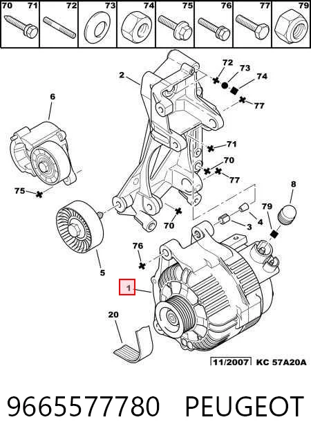 9665577780 Peugeot/Citroen Gerador