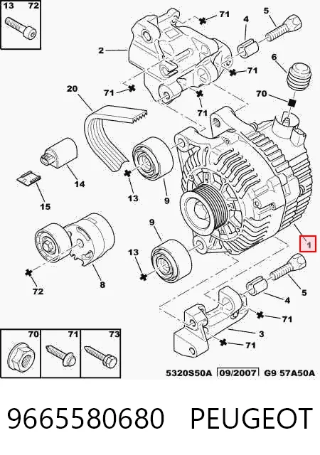 9665580680 Peugeot/Citroen Gerador