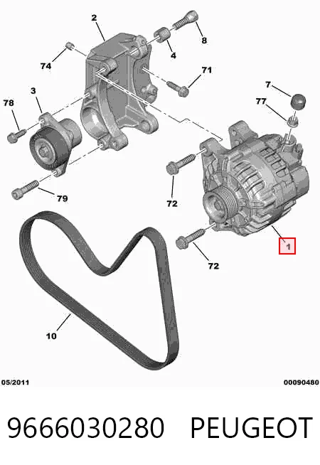 9666030280 Peugeot/Citroen Gerador